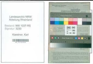 Entnazifizierung Karl Kaestner , geb. 02.08.1898 (Lehrer)