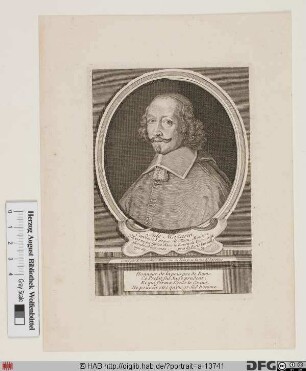 Bildnis Cardinal Jules Mazarin, 1659 duc de Nevers (eig. Giulio Mazarini od. Mazzarino)