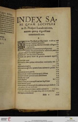 Index sanne quam locuples [...]