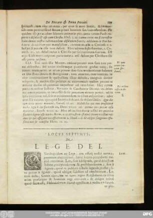 Locus Septimus; De Lege Dei.