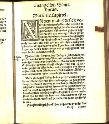 Dat Erste Capittel. [bis Dat Teynde Capittel.]