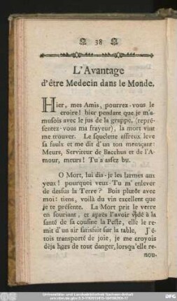 L' Avantage d'être Medecin dans le Monde.