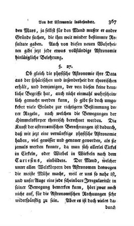 § 27. Nuzen der physischen Astronomie in der theorischen