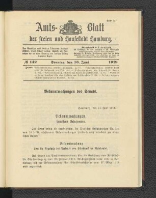 No. 142, 16. Juni 1918