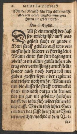 Wie der Mensch sein klag thut ... Das iii. Capitel.