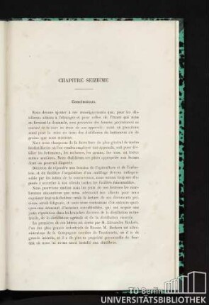 Chapitre seizième. Conclusions