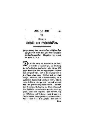 Kurze Urtheile von Schulschriften
