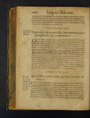 Observatio XXII. Quando et ex quibus causis appellatio censeatur deserta?