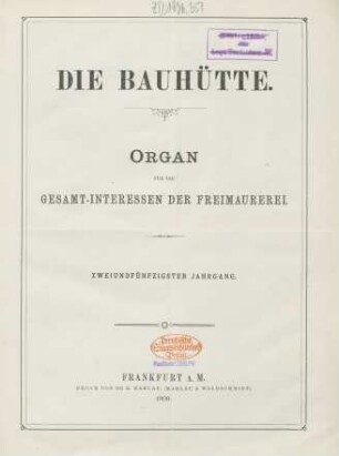 52. Jahrgang: Die Bauhütte
