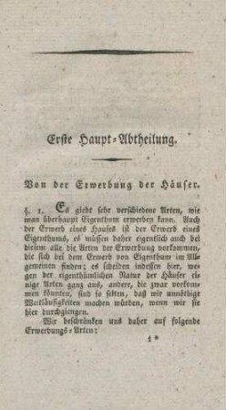 Erste Haupt-Abtheilung.