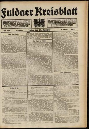 Ausgabe vom Freitag, den 27. Dezember 1912.