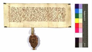 Abt Eberhard von Reichenau vergleicht sich mit Ritter Bertold vom Stein von Klingenstein, mit Frau Ursula von Stoffeln, Wolfs vom Stein Witwe, und ihrem Sohn Berthold vom Stein über Zehnten zu Klingenstein und Ehrenstein.