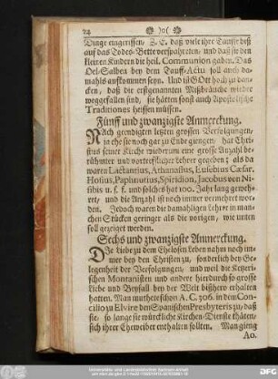 Sechs und zwanzigste Anmerckung.