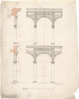 Stegmann, Carl von; Italien; Bauaufnahmen - Architekturglied (Ansicht, Schnitt)