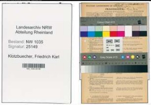 Entnazifizierung Friedrich Karl Klotzbuecher , geb. 22.11.1907 (Kaufmann)