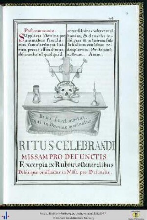 38r >Ritus celebrandi missam pro defunctis excerpta ex rubricis generalibus de his, quae omittuntur in missa pro defunctis<.