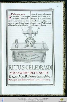 38r >Ritus celebrandi missam pro defunctis excerpta ex rubricis generalibus de his, quae omittuntur in missa pro defunctis<.
