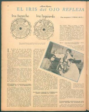 El iris del ojo refleja nuestra salud o enfermedad : Nos asegura J. Vidal Mata