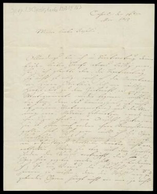 Brief von Louis Spohr an Rosalie Spohr