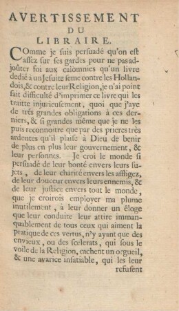 Avertissement du libraire