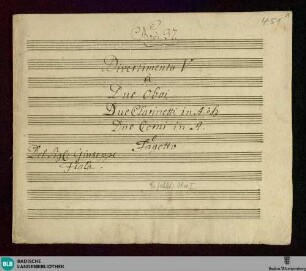 Divertimentos - Don Mus.Ms. 451 : winds; A; ReiF 5.83