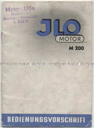 Bedienungsanleitung für den Ilo-Motor M 200