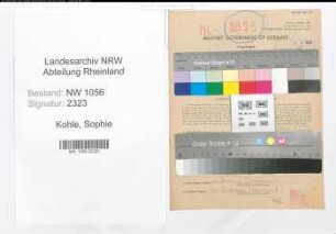 Entnazifizierung Sophie Kohle , geb. 20.10.1896 ()