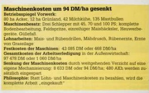 Maschinenkosten um 94 DM/ha gesenkt