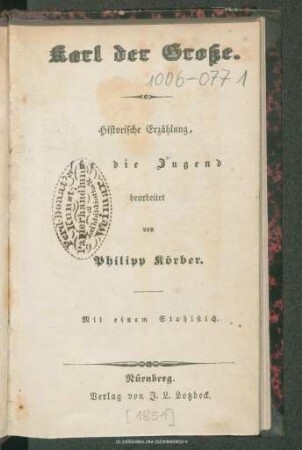 Karl der Große : historische Erzählung, für die Jugend