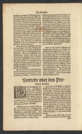 Vorrede uber den Propheten Jeremia.