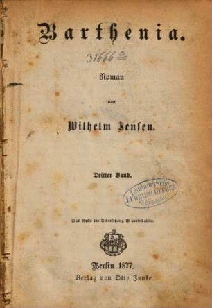 Barthenia : Roman, 3