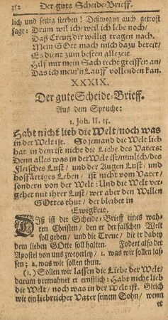 XXXIX. Der gute Scheide-Brieff