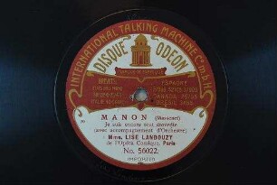 Manon : Je suis encore tout étourdie / (Massenet)