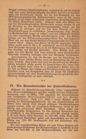 IV. Die Steuervorrechte der Hinterbliebenen