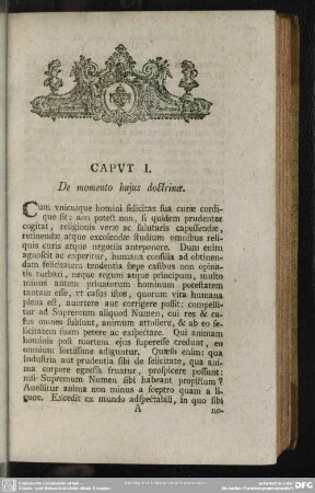Caput I. De momento huius doctrinae