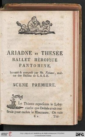 Ariadne et Thesée, ballet héroique pantomine
