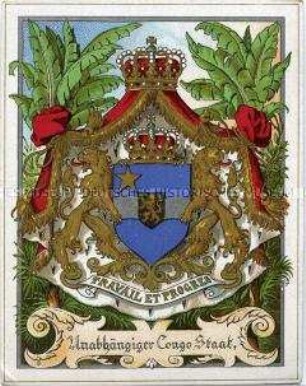 Postkarte mit Wappen des Kongostaates