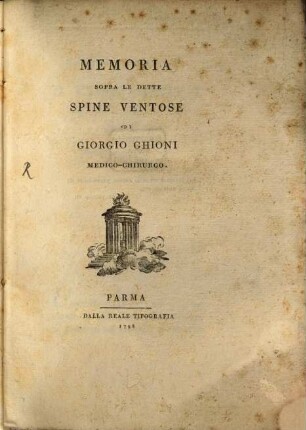 Memoria sopra le dette spine ventose