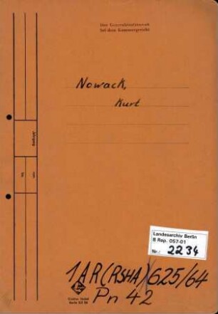 Personenheft Kurt Nowack (*27.04.1904, +21.08.1958), Hauptsturmführer