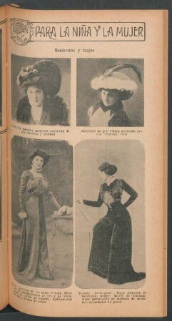 Sombreros y trajes - [Ilustración] : Para la niña y la mujer