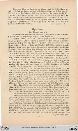 Sprechsaal: der Türmer und wir