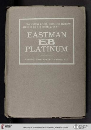 Eastman Kodak Company [Eastman Etching Black Platinum Prints, back cover verso]