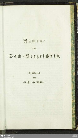 Namen- und Sach-Verzeichniß