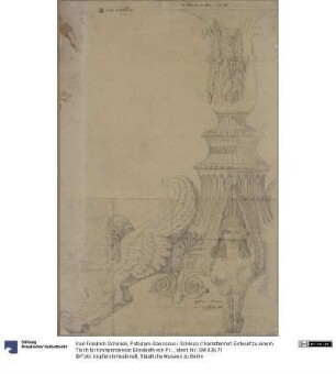 Potsdam-Sanssouci. Schloss Charlottenhof. Entwurf zu einem Tisch für Kronprinzessin Elisabeth von Preußen