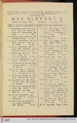 Katalog 68. Max Slevogt (Nr. 1-188)