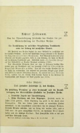 Erster Abschnitt. Das Zeitalter Friedrichs II. des Großen
