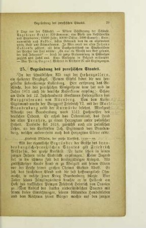 25. Begründung des preußischen Staates