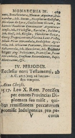 IV. Periodus Ecclesiae novi Testamenti, ab A. C. 1517. usq[ue] ad haec nostra tempora.