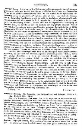 539-540, Johannes Bresler, Die Simulation von Geistesstörung und Epilepsie, 1904