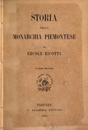Storia della monarchia piemontese, Volume 2